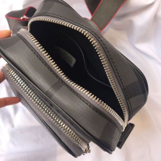 Replica Perfetta a tracolla Small London Check nera imitazioni perfette