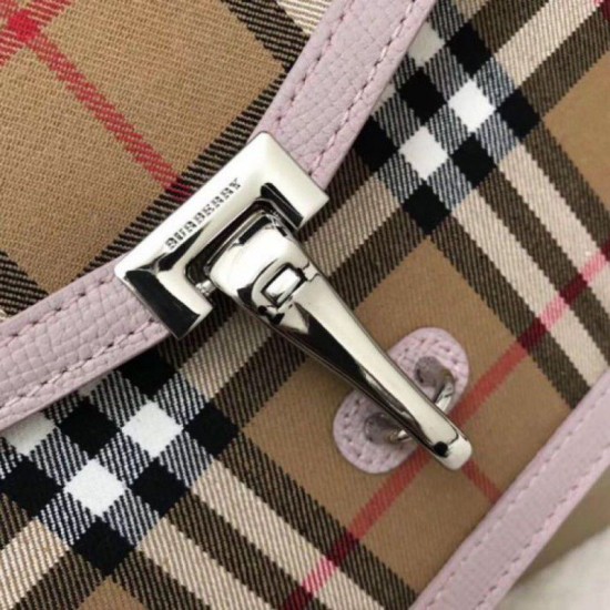 Replica 1:1 Borsa a tracolla con motivo Vintage check rosa Outlet Borsa a tracolla con motivo Vintage check rosa imitazioni perfette
