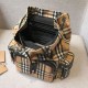 Zaino Medium da donna con motivo Vintage check e banda con icona imitazioni perfette