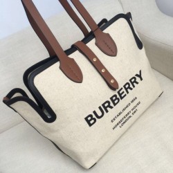 Replica 1:1 Borse Firmate Horseferry tote in tela stampa logo Caffè Outlet Borse Firmate Replica Horseferry tote in tela stampa logo Caffè imitazioni perfette
