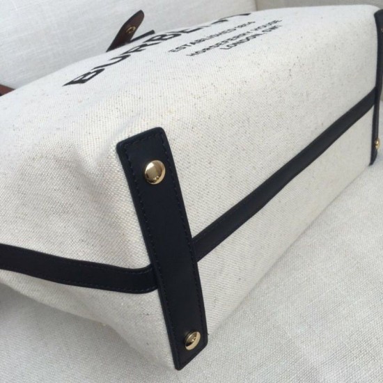Borse Firmate Replica Horseferry tote in tela stampa logo Caffè imitazioni perfette