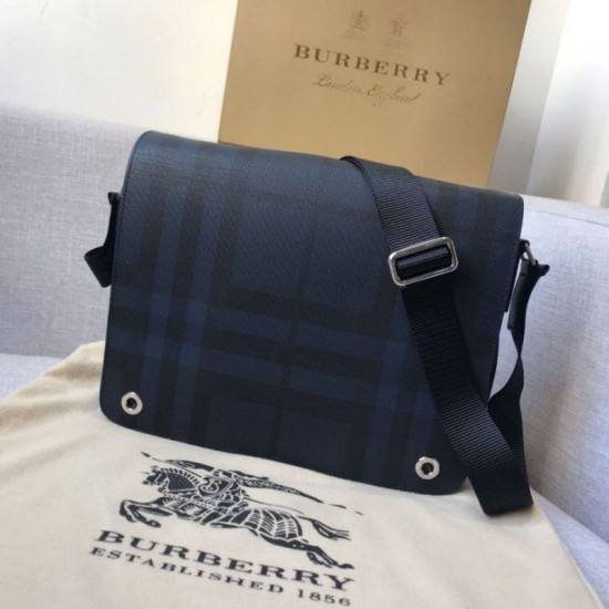 London Check Uomo Borsa a tracolla Messenger Blu imitazioni perfette