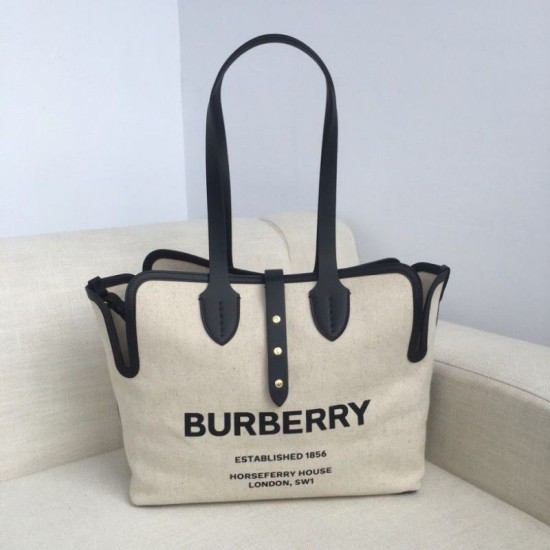 Replica 1:1 Borse Imitazioni Horseferry Tote in tela stampa logo Nero Outlet Borse Imitazioni Horseferry Tote in tela stampa logo Nero imitazioni perfette