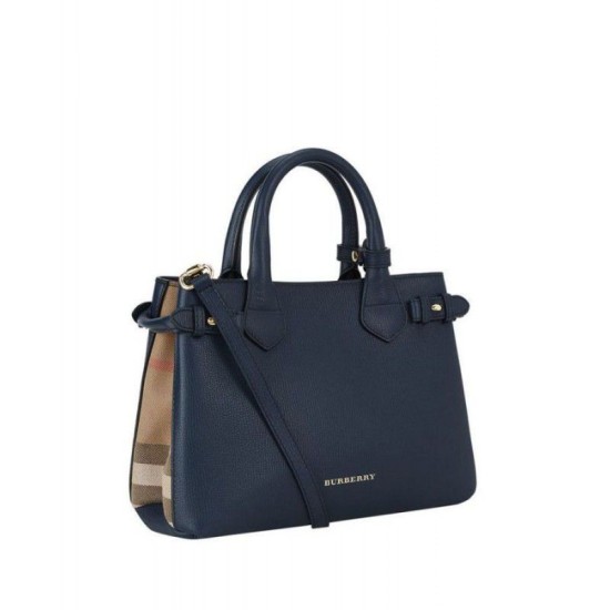 Borsa media a quadri House Check Blu scuro imitazioni perfette