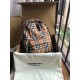 Replica 1:1 Zaino in nylon con motivo Vintage check marrone Outlet Zaino in nylon con motivo Vintage check marrone imitazioni perfette