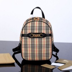 Zaino piccolo in nylon con motivo Vintage check marrone imitazioni perfette
