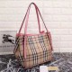 Riproduzione Fedele Haymarket Check Tote Borse 8886 Rosa imitazioni Replica Alta Qualità Haymarket Check Tote Borse 8886 Rosa