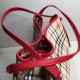 Riproduzione Fedele Haymarket Check Tote Borse 8886 Rosso imitazioni Replica Alta Qualità Haymarket Check Tote Borse 8886 Rosso
