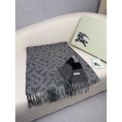 Replica qualità specchio Sciarpa reversibile TB cashmere/lana con motivo a quadri Burberry 30 x 180 Nero