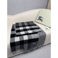 Sciarpa reversibile TB cashmere/lana con motivo a quadri Burberry 30 x 180 Nero