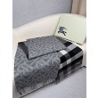 Sciarpa reversibile TB cashmere/lana con motivo a quadri Burberry 30 x 180 Nero