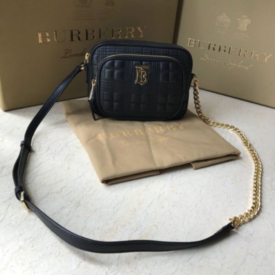 Cloni Firmate Burberry Borsa per fotocamera trapuntata piccola nera imitazioni