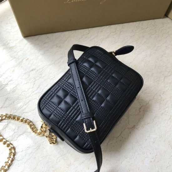 Cloni Firmate Burberry Borsa per fotocamera trapuntata piccola nera imitazioni