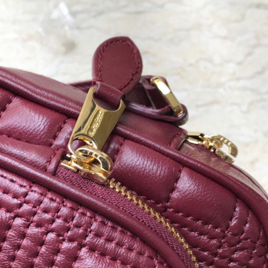 Cloni Firmate Burberry Borsa per fotocamera trapuntata piccola Claret imitazioni
