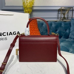 Cloni Firmate Borsa a tracolla Satchel Sharp XS Balenciaga Bordeaux imitazioni