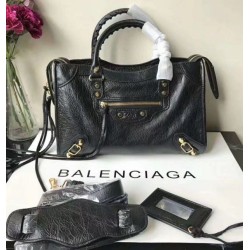 Balenciaga Classic Metallic Edge City Borsa agnello con fessure nere Balenciaga Classic Metallic Edge City Borsa agnello con fessure nere