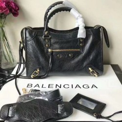Balenciaga Classic Metallic Edge City Borsa agnello con fessure nere Dupe Perfetta Cloni Firmate Balenciaga Classic Metallic Edge City Borsa agnello con fessure nere imitazioni
