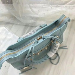 Borse Firmate Replica Balenciaga Classic Metallic Edge City agnello azzurra Dupe Perfetta Cloni Firmate Borse Firmate Replica Balenciaga Classic Metallic Edge City agnello azzurra imitazioni