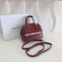 Borsa a tracolla Balenciaga Ville XXS con manico in pelle stampa coccodrillo Claret Dupe Perfetta Cloni Firmate Borsa a tracolla Balenciaga Ville XXS con manico in pelle stampa coccodrillo Claret imitazioni