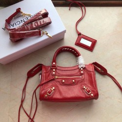 Balenciaga 295S Classic Mini City Gold Red