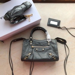 Balenciaga 295S Classic Mini City Gold Verde scuro