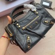 Balenciaga 295S Classic Mini City Gold Verde scuro