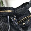 Balenciaga Classic Metallic Edge City Borsa agnello con fessure nere