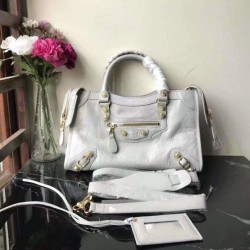 Cloni Firmate Balenciaga Classic Metallic Edge City Borse Imitazioni agnello con fessure per sabbiatura Beige imitazioni