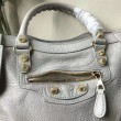 Balenciaga Classic Metallic Edge City Borse Imitazioni agnello con fessure per sabbiatura Beige
