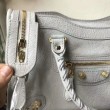 Balenciaga Classic Metallic Edge City Borse Imitazioni agnello con fessure per sabbiatura Beige