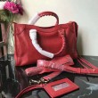 Balenciaga Classic Metallic Edge City Pelle di agnello crepe sacca rossa