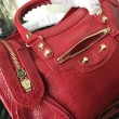 Balenciaga Classic Metallic Edge City Pelle di agnello crepe sacca rossa