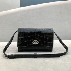 Cloni Firmate Balenciaga Sharp XS Marsupio vitello lucida goffrata coccodrillo imitazioni