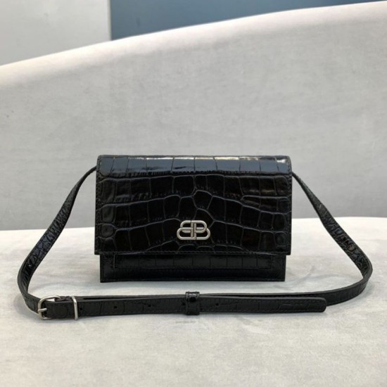 Balenciaga Sharp XS Marsupio vitello lucida goffrata coccodrillo