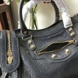 Borsa a cremagliera Balenciaga Classic Metallic Edge City agnello