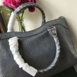Borsa a cremagliera Balenciaga Classic Metallic Edge City agnello
