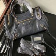 Borsa a cremagliera Balenciaga Classic Metallic Edge City agnello