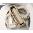 Borse Replica Alta Qualità a spalla ricamata Christian Dior Medium Lady D-Lite albicocca Borse Replica Alta Qualità a spalla ricamata Christian Dior Medium Lady D-Lite albicocca