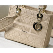 Borse Replica Alta Qualità a spalla ricamata Christian Dior Medium Lady D-Lite albicocca Borse Replica Alta Qualità a spalla ricamata Christian Dior Medium Lady D-Lite albicocca