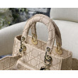 Borse Replica Alta Qualità a spalla ricamata Christian Dior Medium Lady D-Lite albicocca Borse Replica Alta Qualità a spalla ricamata Christian Dior Medium Lady D-Lite albicocca