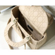 Borse Replica Alta Qualità a spalla ricamata Christian Dior Medium Lady D-Lite albicocca Borse Replica Alta Qualità a spalla ricamata Christian Dior Medium Lady D-Lite albicocca