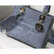 Borsa a spalla ricamata Christian Dior Medium Lady D-Lite blu Borsa a spalla ricamata Christian Dior Medium Lady D-Lite blu