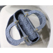 Borsa a spalla ricamata Christian Dior Medium Lady D-Lite blu Borsa a spalla ricamata Christian Dior Medium Lady D-Lite blu