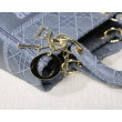 Borsa a spalla ricamata Christian Dior Medium Lady D-Lite blu Borsa a spalla ricamata Christian Dior Medium Lady D-Lite blu