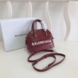 Borsa a tracolla Balenciaga Ville XXS con manico in pelle stampa coccodrillo Claret