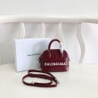 Borsa a tracolla Balenciaga Ville XXS con manico in pelle stampa coccodrillo Claret