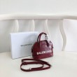 Borsa a tracolla Balenciaga Ville XXS con manico in pelle stampa coccodrillo Claret