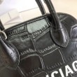 Imitazioni borse griffate a tracolla Balenciaga Ville XXS in pelle stampata coccodrillo nera