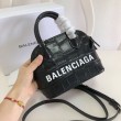 Imitazioni borse griffate a tracolla Balenciaga Ville XXS in pelle stampata coccodrillo nera