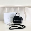 Imitazioni borse griffate a tracolla Balenciaga Ville XXS in pelle stampata coccodrillo nera